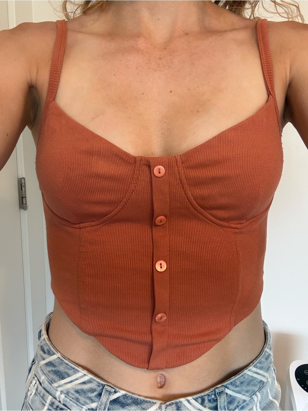 OGL Women's Rust Crop Corset Top